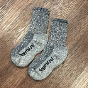 Youth Smartwool Black and Gray Athletic Socks